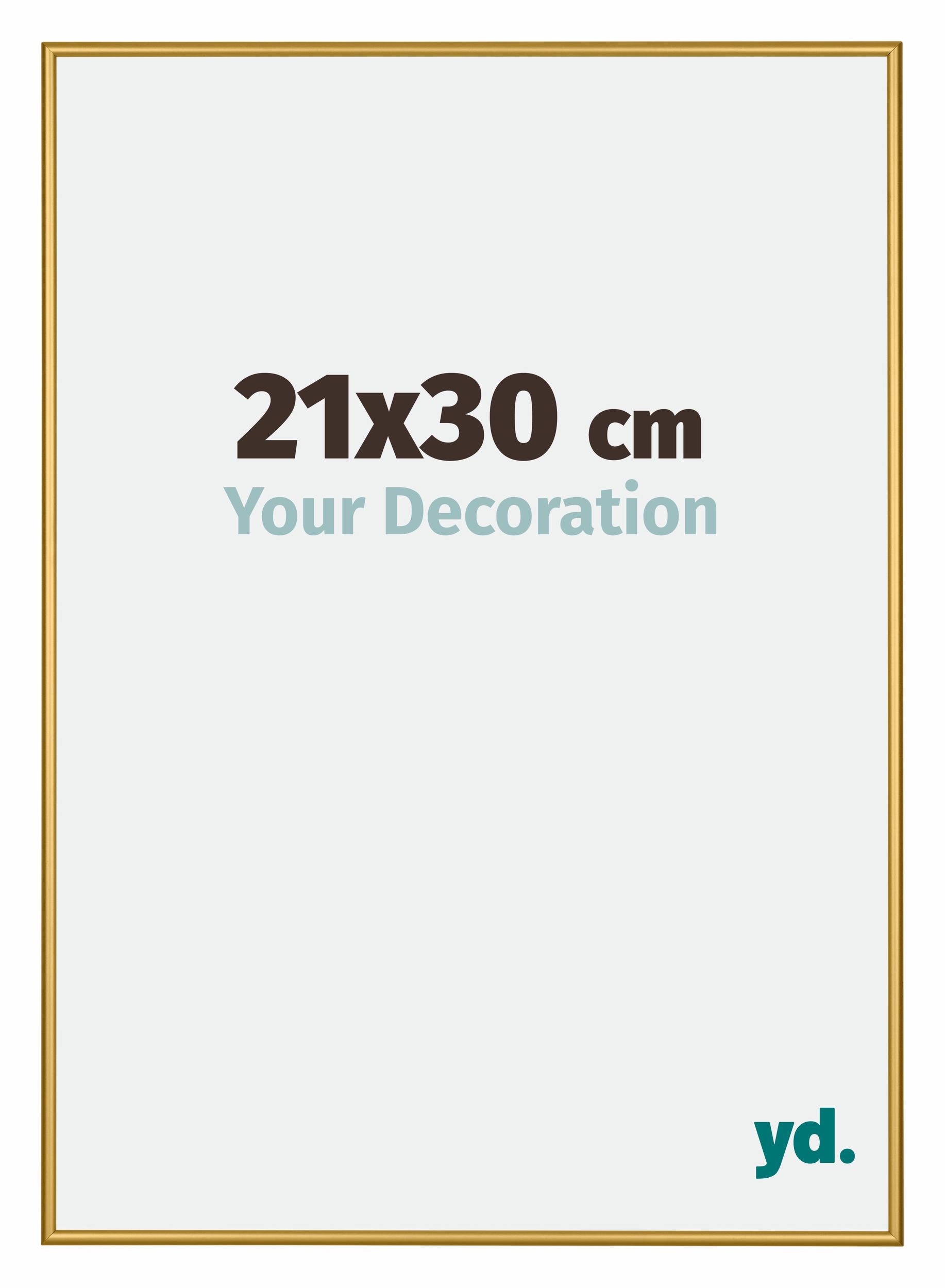 New York Aluminium Photo Frame 21x30cm Gold Shiny Front Size | Yourdecoration.com