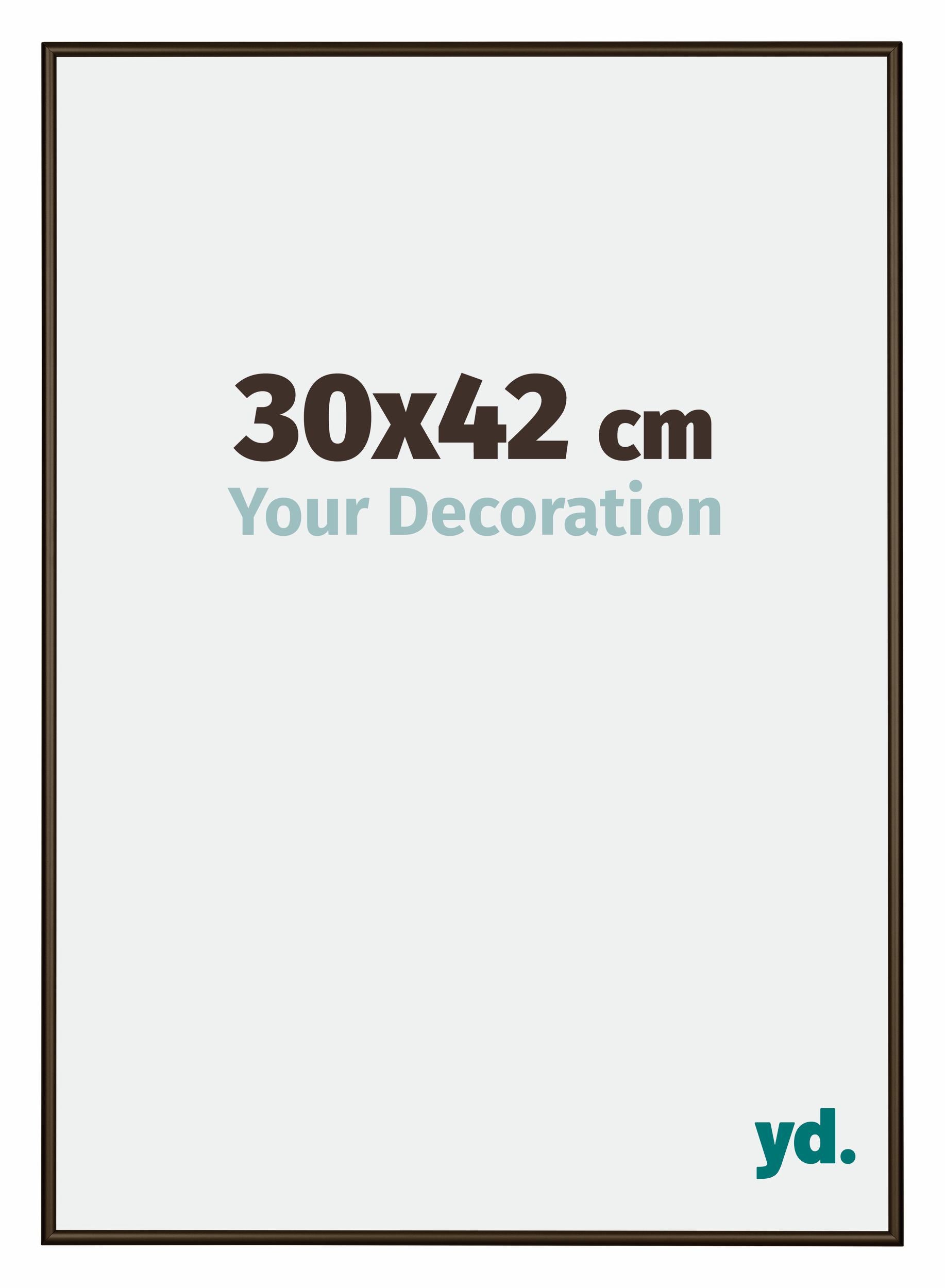 New York Aluminium Photo Frame 30x42cm Walnut Structure Front Size | Yourdecoration.com