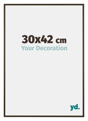 New York Aluminium Photo Frame 30x42cm Walnut Structure Front Size | Yourdecoration.com