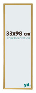 New York Aluminium Photo Frame 33x98cm Gold Shiny Front Size | Yourdecoration.com