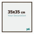 New York Aluminium Photo Frame 35x35cm Walnut Structure Front Size | Yourdecoration.com