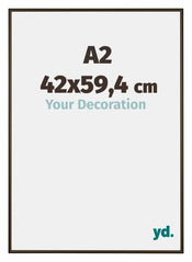 New York Aluminium Photo Frame 42x59 4cm A2 Walnut Structure Front Size | Yourdecoration.com