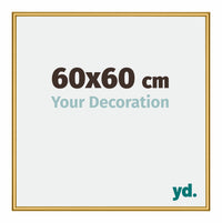 New York Aluminium Photo Frame 60x60cm Gold Shiny Front Size | Yourdecoration.com