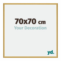 New York Aluminium Photo Frame 70x70cm Gold Shiny Front Size | Yourdecoration.com