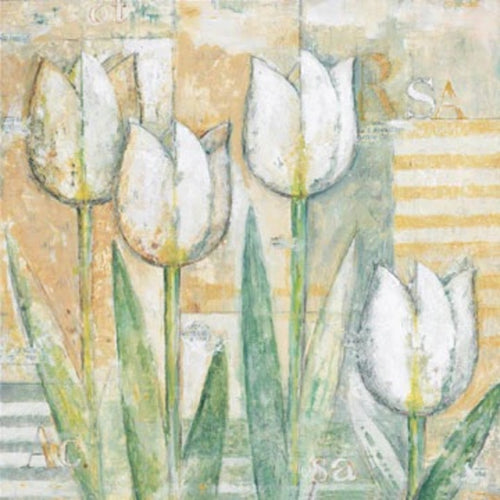 PGM BET 91 Eric Barjot White Tulips Art Print 15x15cm | Yourdecoration.com