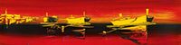PGM ICC 04 Irene Celic Tre barche nel rosso II Art Print 100x25cm | Yourdecoration.com