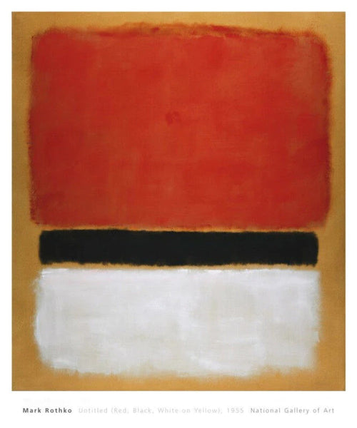 PGM MKR 219 Mark Rothko Untitled Red Black White on Yellow 1955 Art Print 71x865cm | Yourdecoration.com