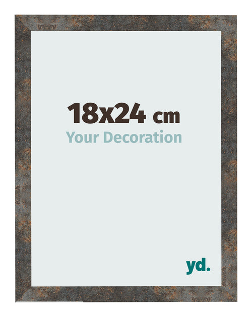 Photo Frame 18x24 cm Oxidized Metal MDF Bologna Front Size | Yourdecoration.com