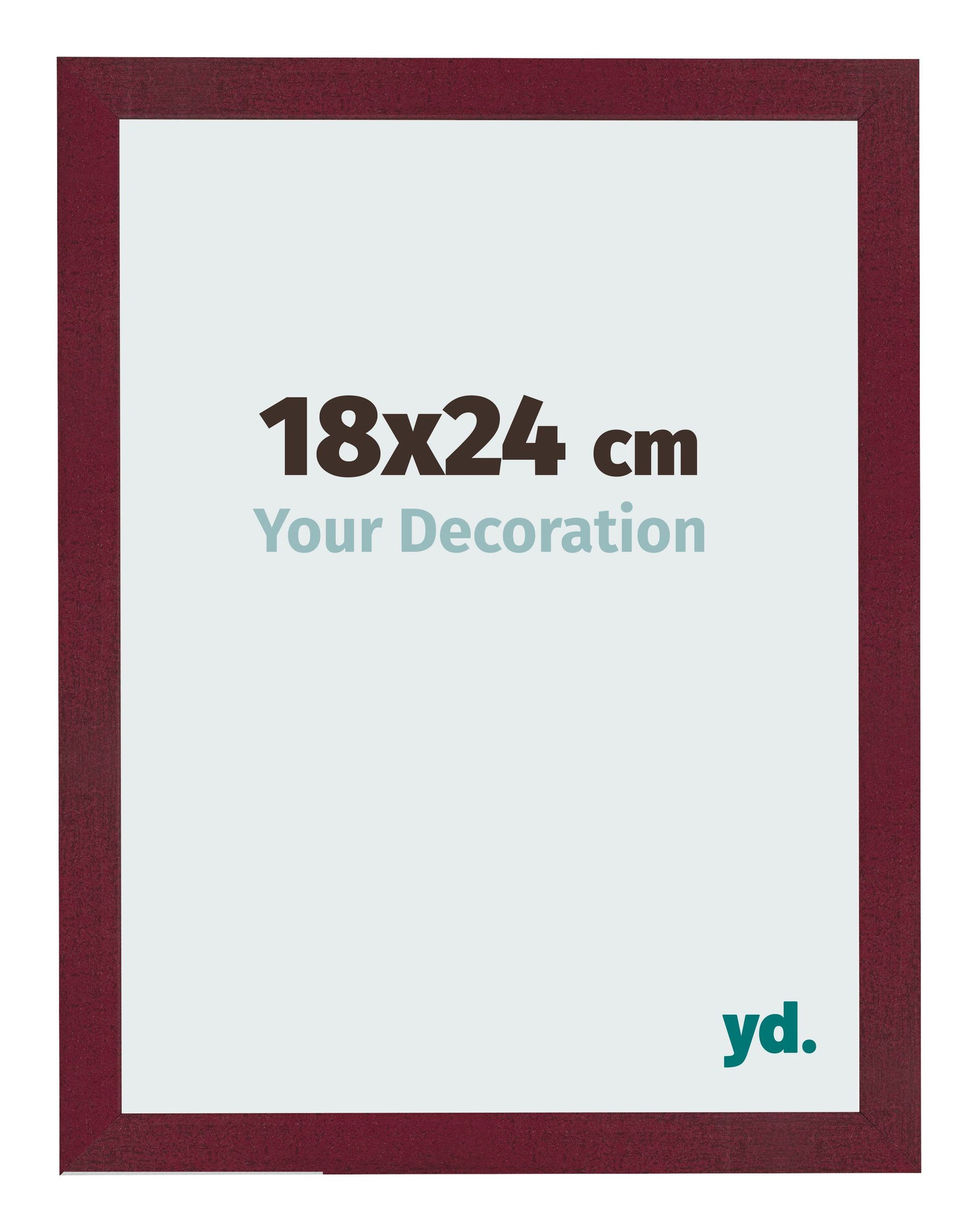 Photo Frame 18x24 cm Wine Red Swept MDF Bologna Front Size | Yourdecoration.com