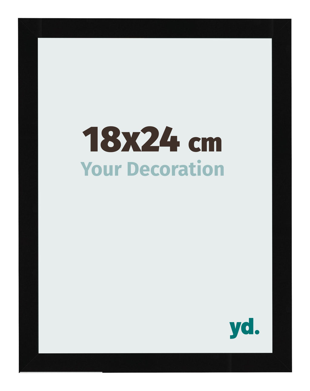 Photo Frame 18x24cm Black High Gloss MDF Bologna Front Size | Yourdecoration.com