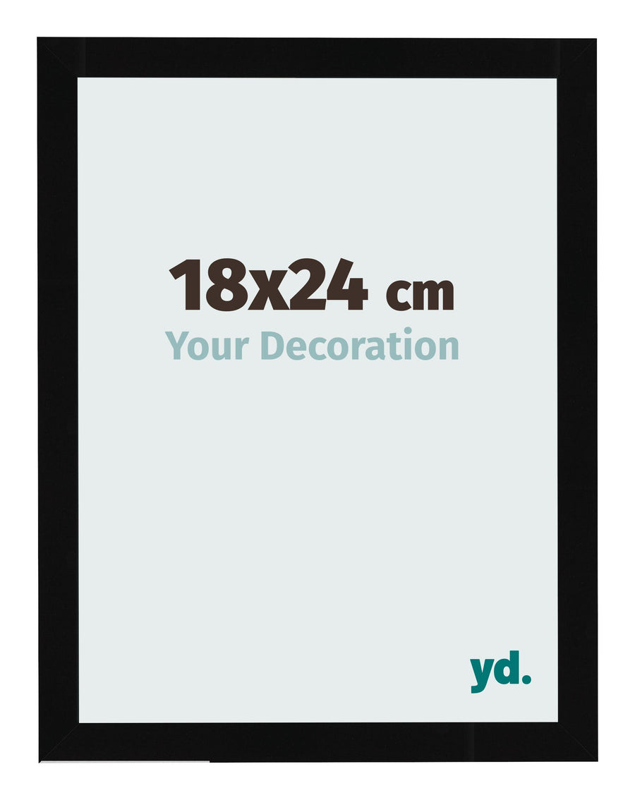 Photo Frame 18x24cm Black High Gloss MDF Bologna Front Size | Yourdecoration.com