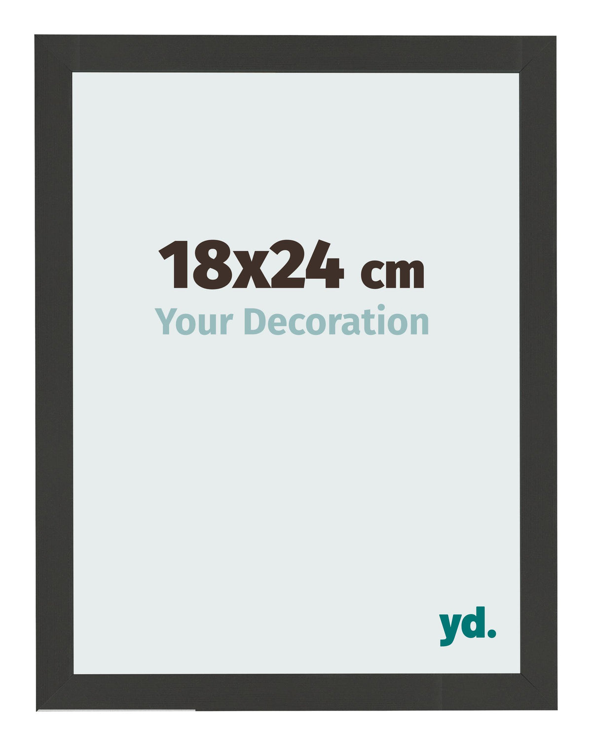 Photo Frame 18x24cm Black Woodgrain MDF Bologna Front Size | Yourdecoration.com