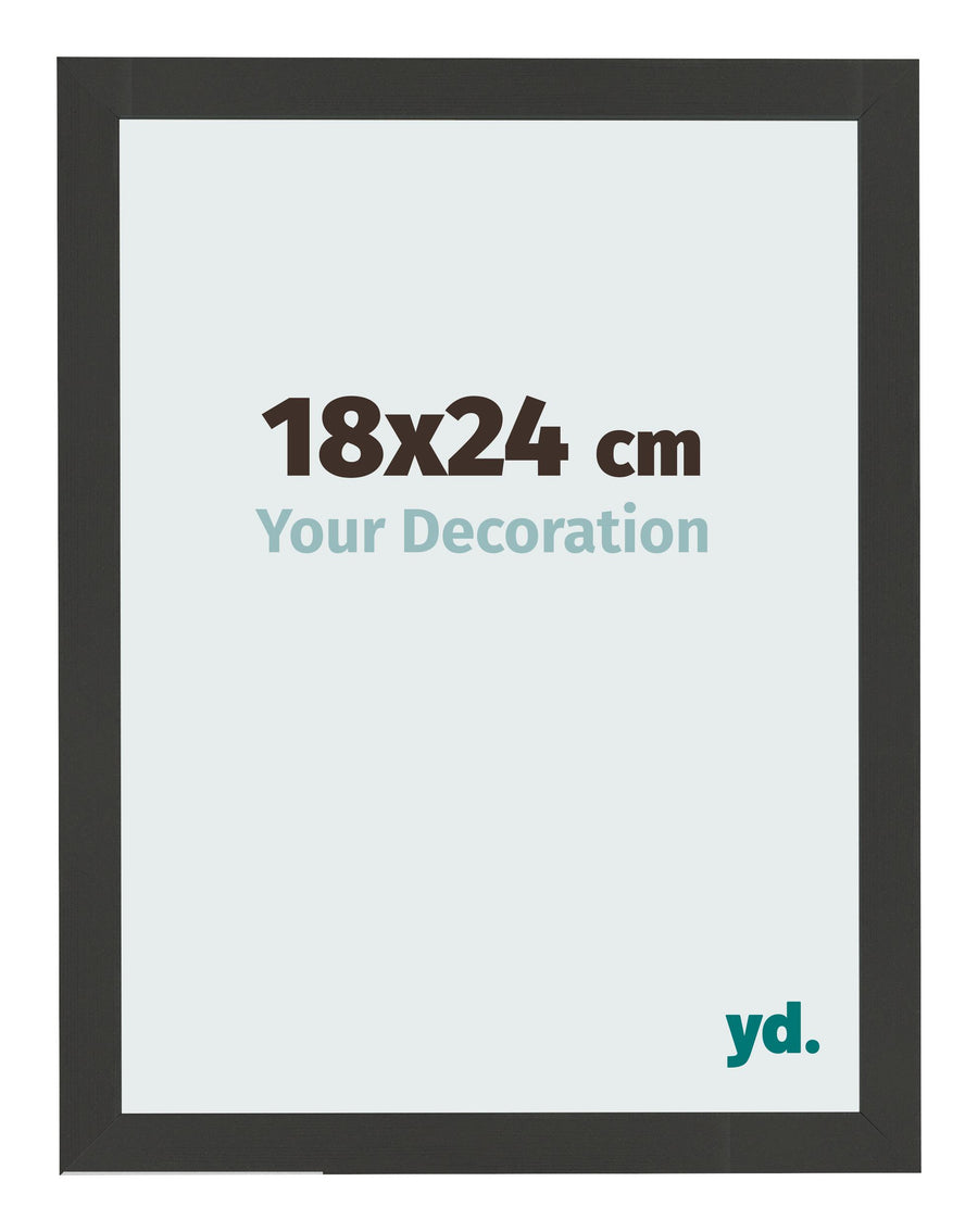 Photo Frame 18x24cm Black Woodgrain MDF Bologna Front Size | Yourdecoration.com