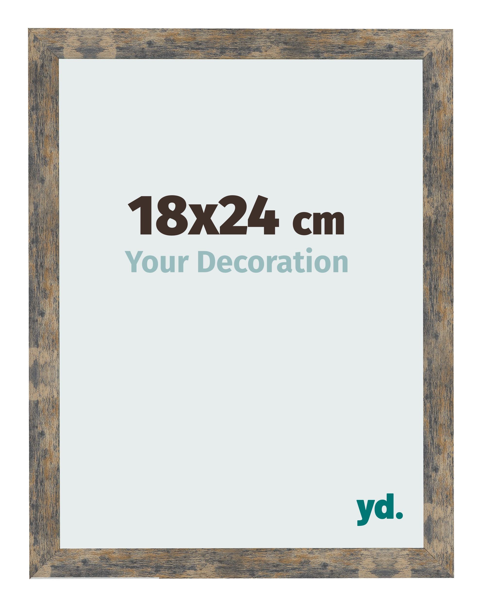 Photo Frame 18x24cm Blue Gold Melange MDF Bologna Front Size | Yourdecoration.com
