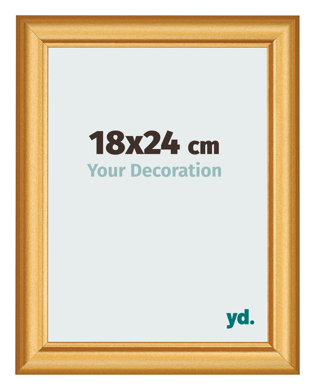 Photo Frame 18x24cm Gold Matte MDF Lazio Front Size | Yourdecoration.com