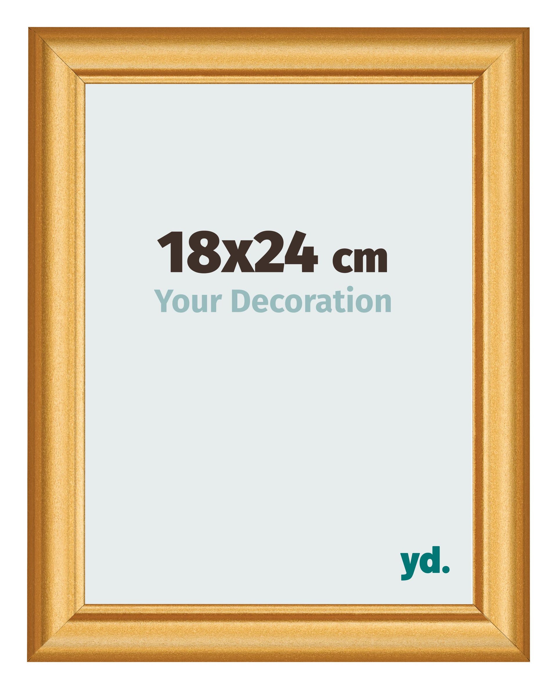 Photo Frame 18x24cm Gold Matte MDF Lazio Front Size | Yourdecoration.com