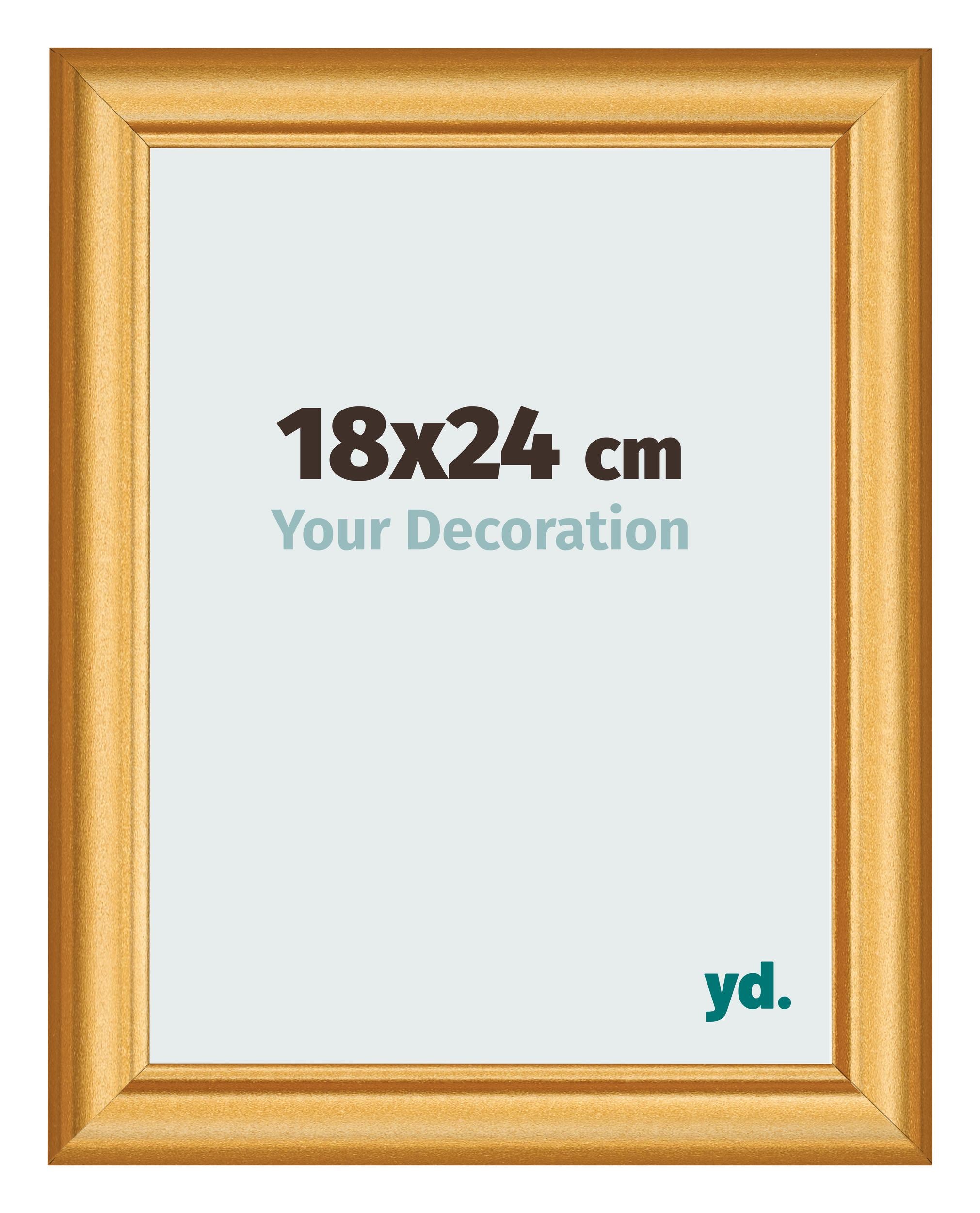 Photo Frame 18x24cm Gold Matte MDF Lazio Front Size | Yourdecoration.com