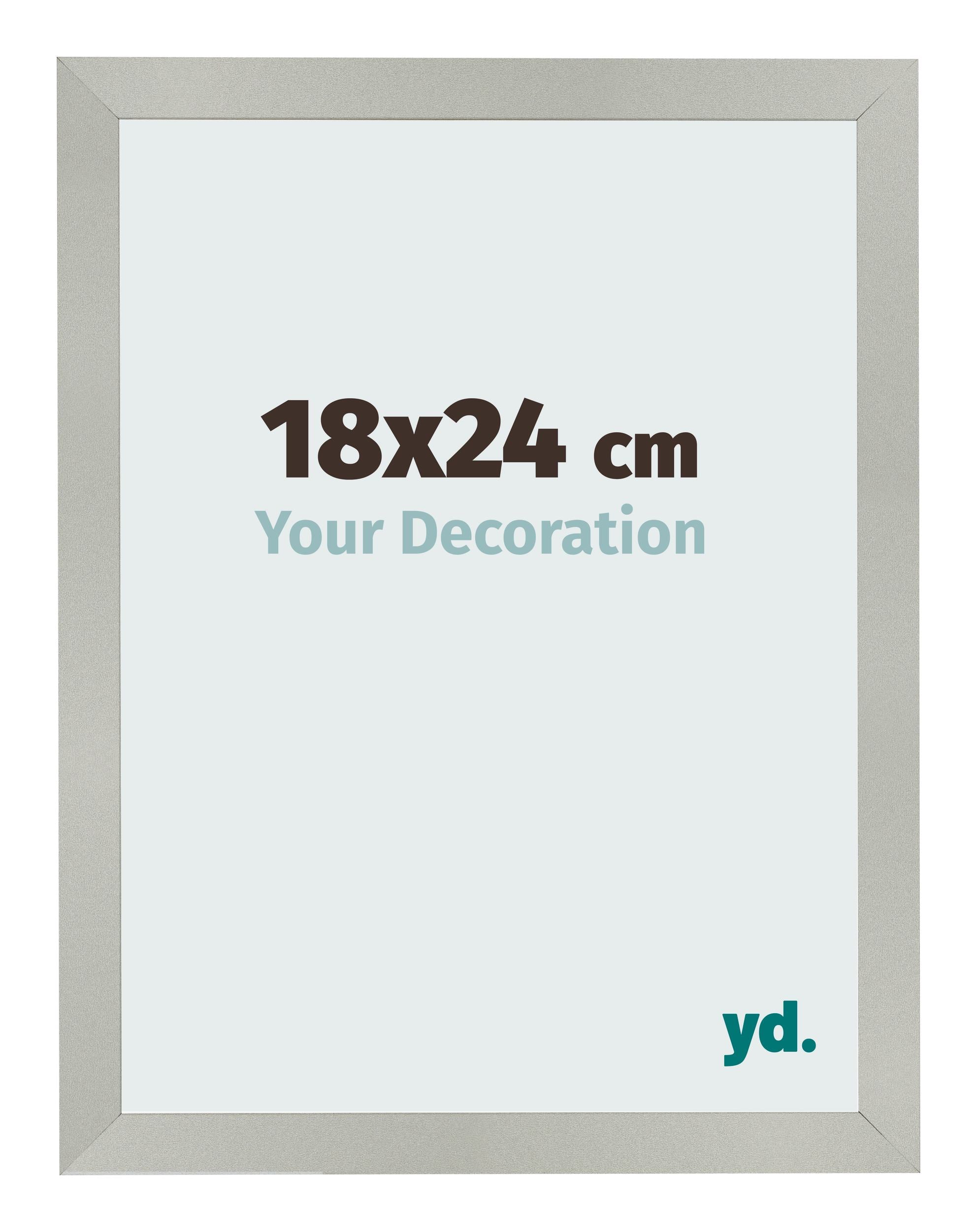 Photo Frame 18x24cm Silver Matte MDF Bologna Front Size | Yourdecoration.com