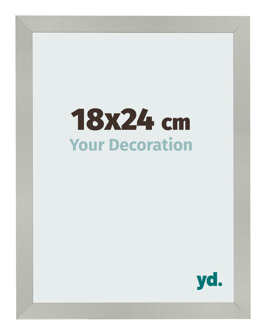 Photo Frame 18x24cm Silver Matte MDF Bologna Front Size | Yourdecoration.com