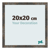Photo Frame 20x20 cm Oxidized Metal MDF Bologna Front Size | Yourdecoration.com