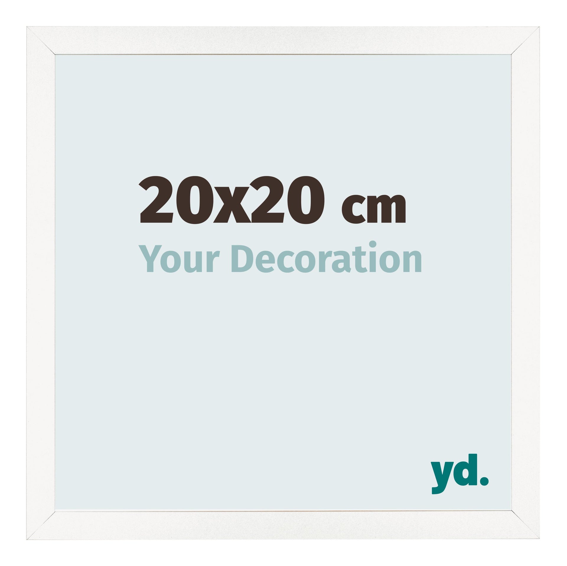 Photo Frame 20x20 cm White High Gloss MDF Bologna Front Size | Yourdecoration.com