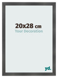 Photo Frame 20x28cm Black Silver Polished MDF Pisa Front Size | Yourdecoration.com