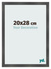 Photo Frame 20x28cm Black Silver Polished MDF Pisa Front Size | Yourdecoration.com