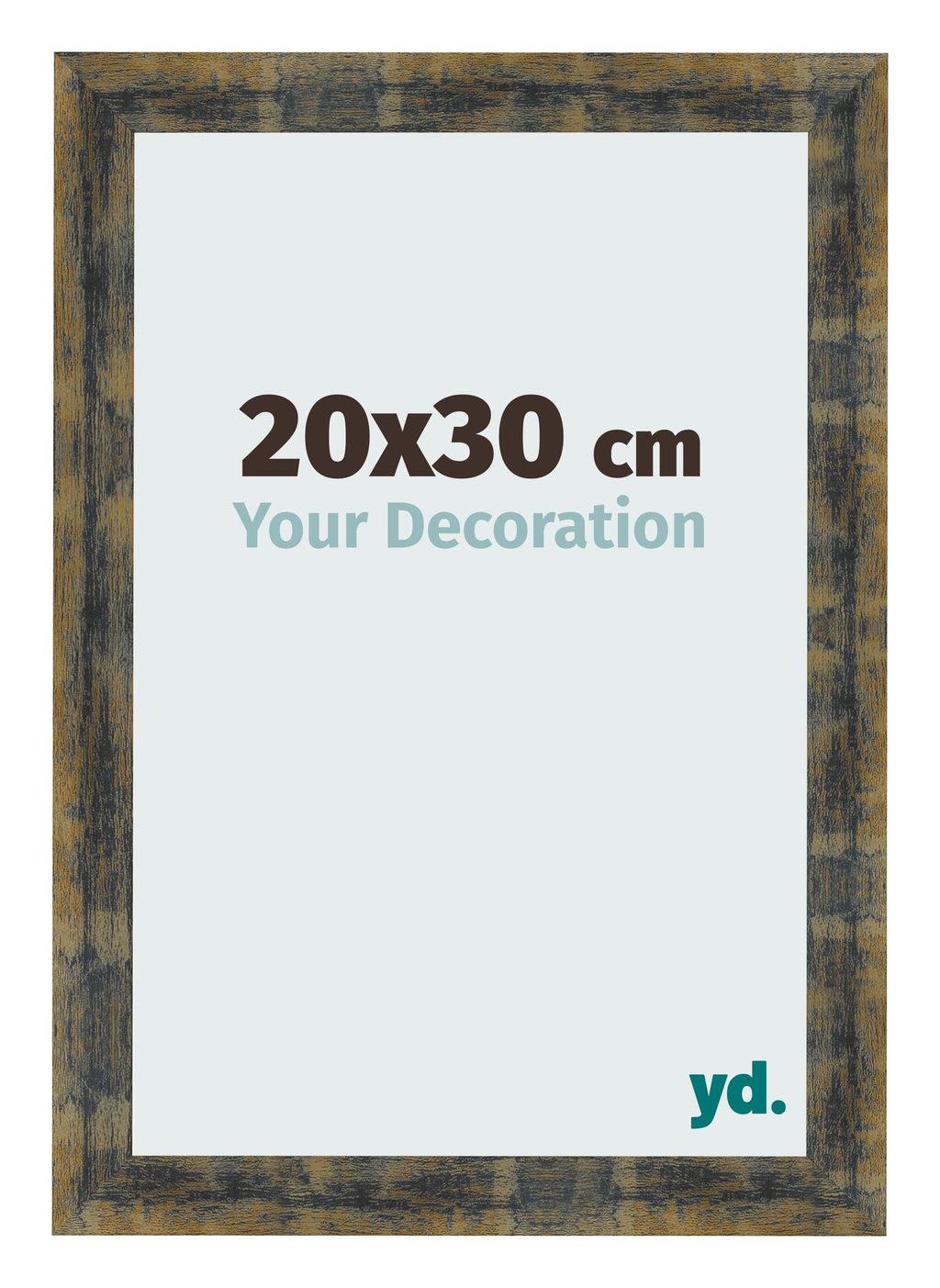 Photo Frame 20x30cm Blue Gold Melange MDF Pisa Front Size | Yourdecoration.com