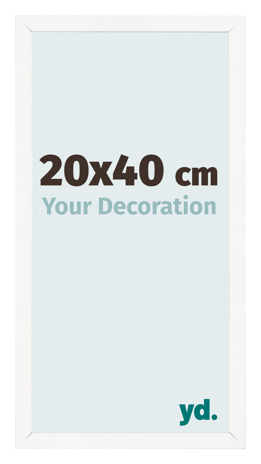 Photo Frame 20x40 cm White High Gloss MDF Bologna Front Size | Yourdecoration.com