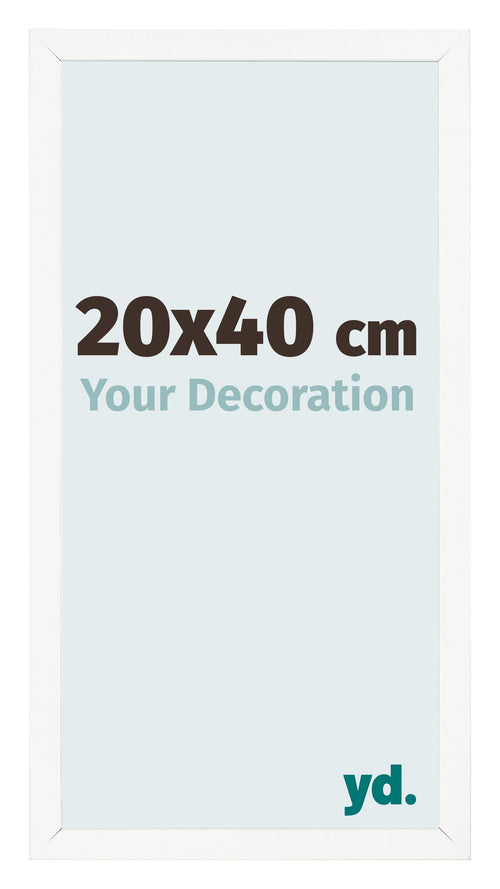 Photo Frame 20x40 cm White High Gloss MDF Bologna Front Size | Yourdecoration.com