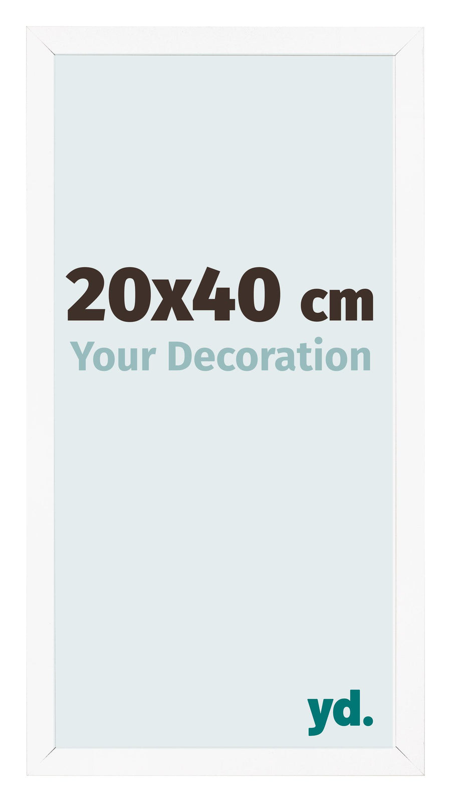Photo Frame 20x40 cm White Matte MDF Bologna Front Size | Yourdecoration.com