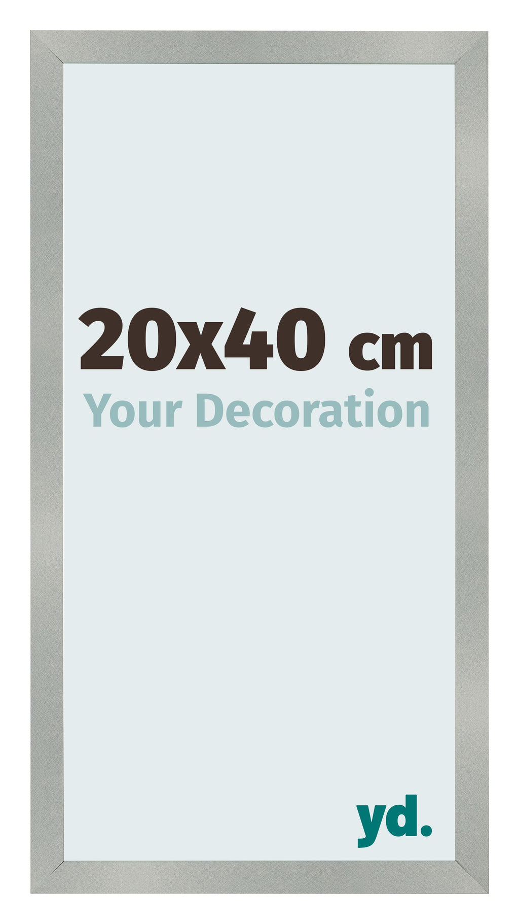 Photo Frame 20x40cm Aluminum Brushed MDF Bologna Front Size | Yourdecoration.com