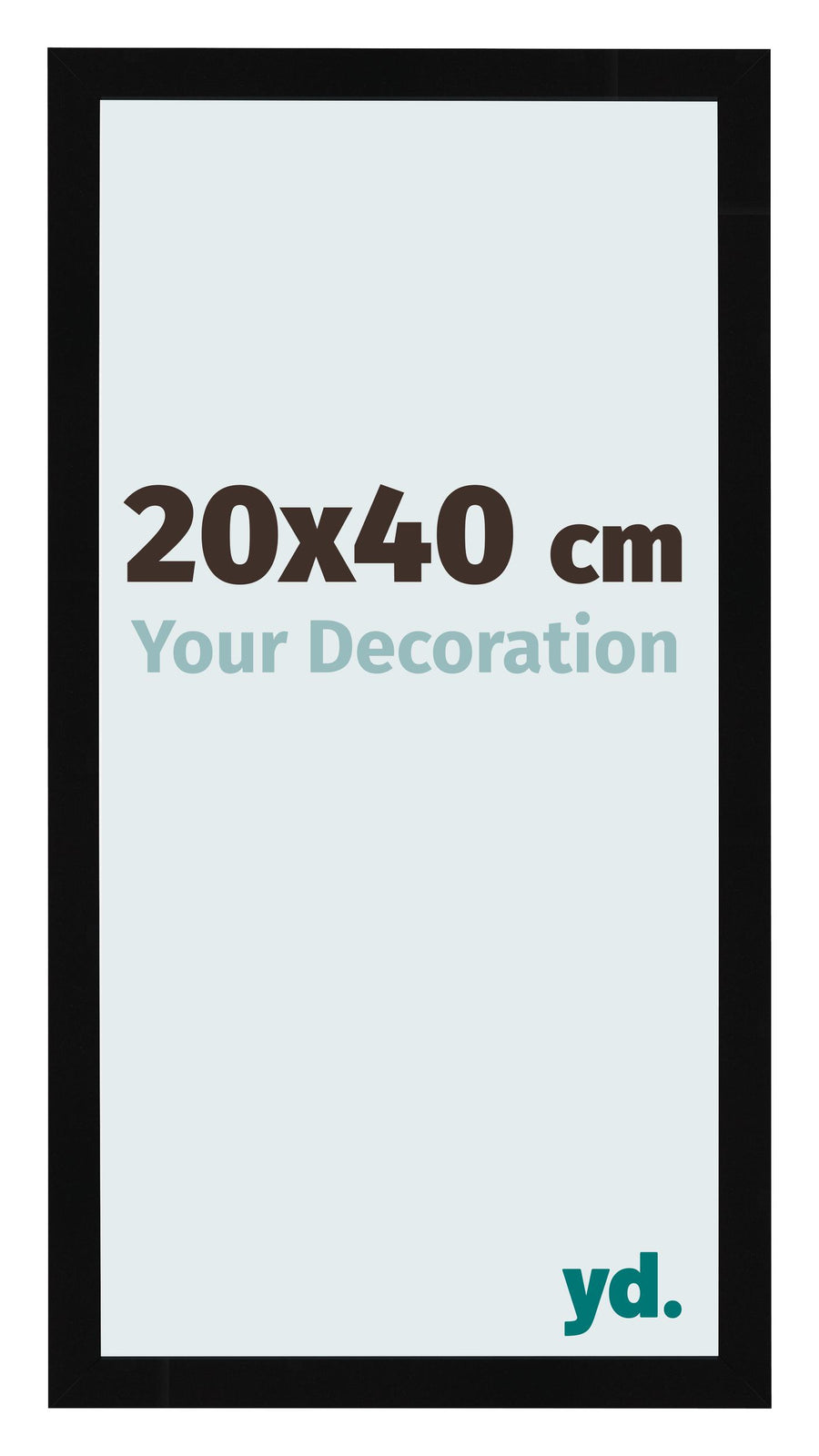 Photo Frame 20x40cm Black High Gloss MDF Bologna Front Size | Yourdecoration.com