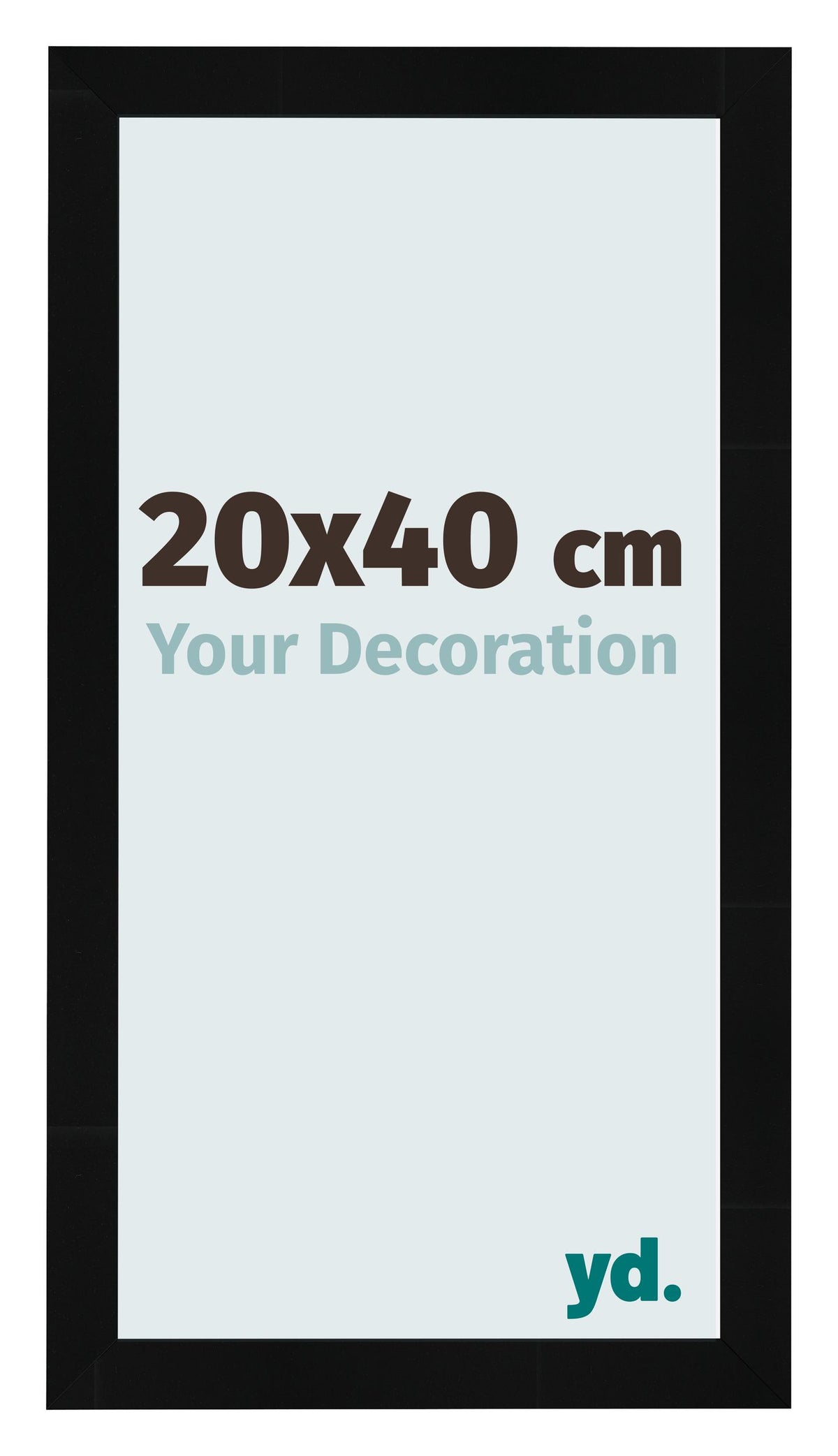 Photo Frame 20x40cm Black Silver Polished MDF Pisa Front Size | Yourdecoration.com