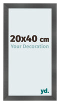 Photo Frame 20x40cm Black Silver Polished MDF Pisa Front Size | Yourdecoration.com