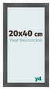 Photo Frame 20x40cm Black Silver Polished MDF Pisa Front Size | Yourdecoration.com