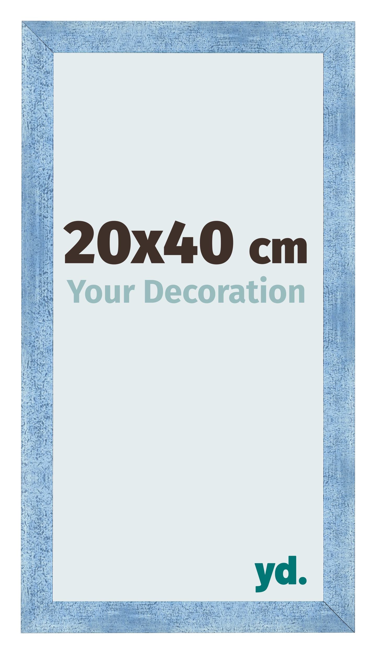 Photo Frame 20x40cm Clear Blue Swept MDF Pisa Front Size | Yourdecoration.com