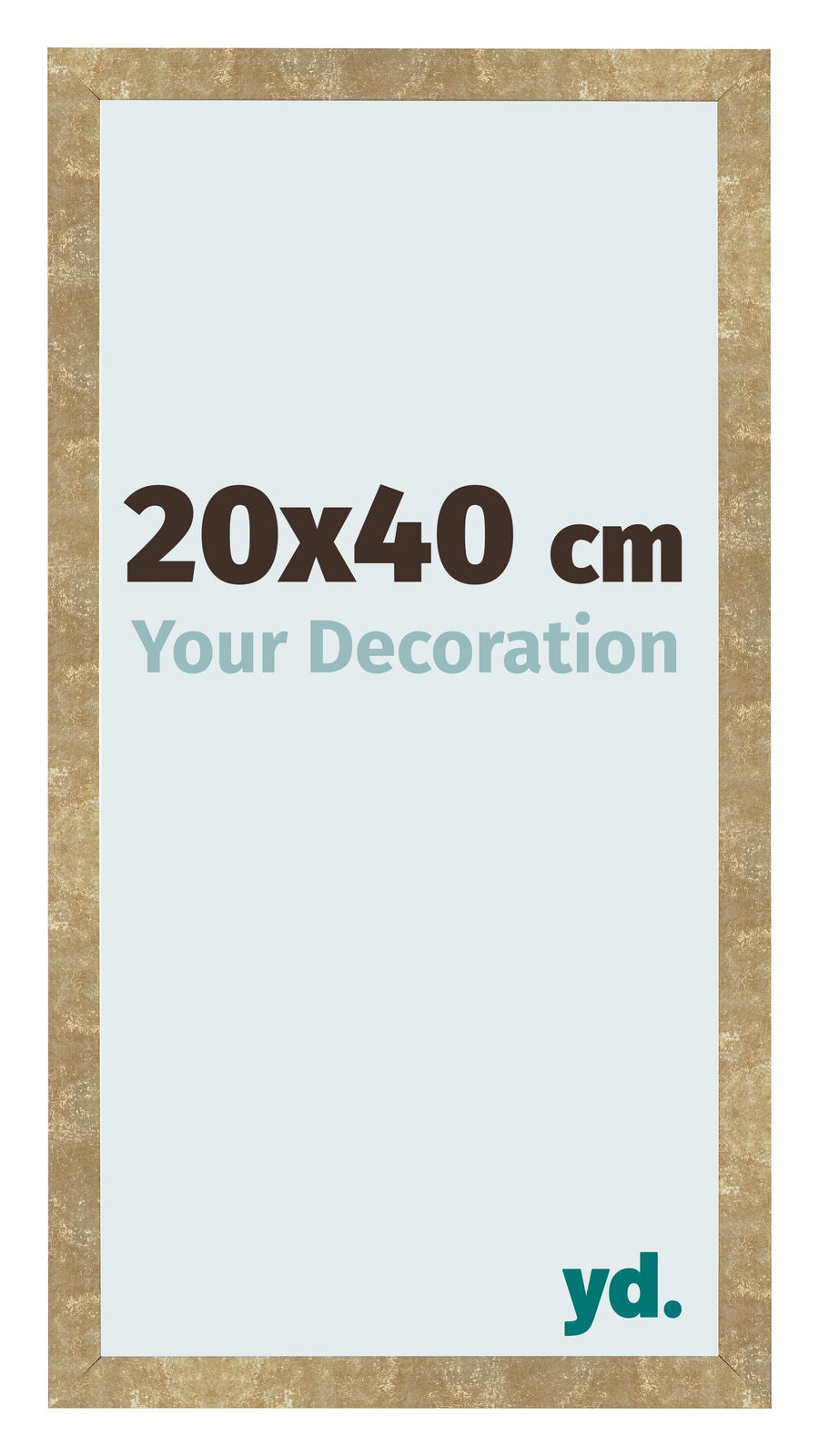 Photo Frame 20x40cm Gold Antique MDF Bologna Front Size | Yourdecoration.com