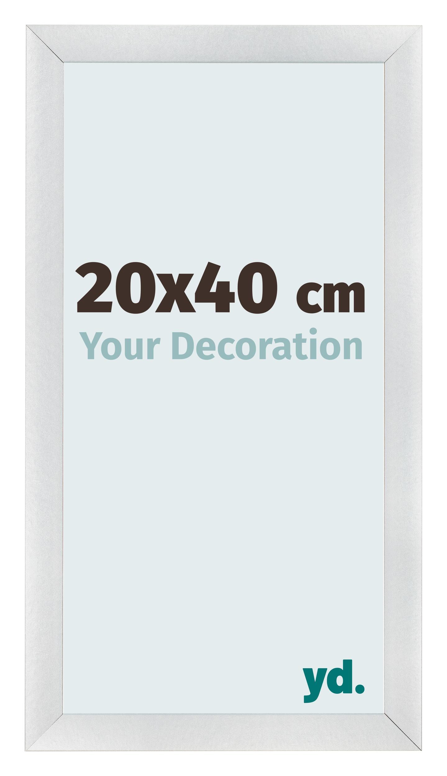Photo Frame 20x40cm Silver Black Swept MDF Pisa Front Size | Yourdecoration.com