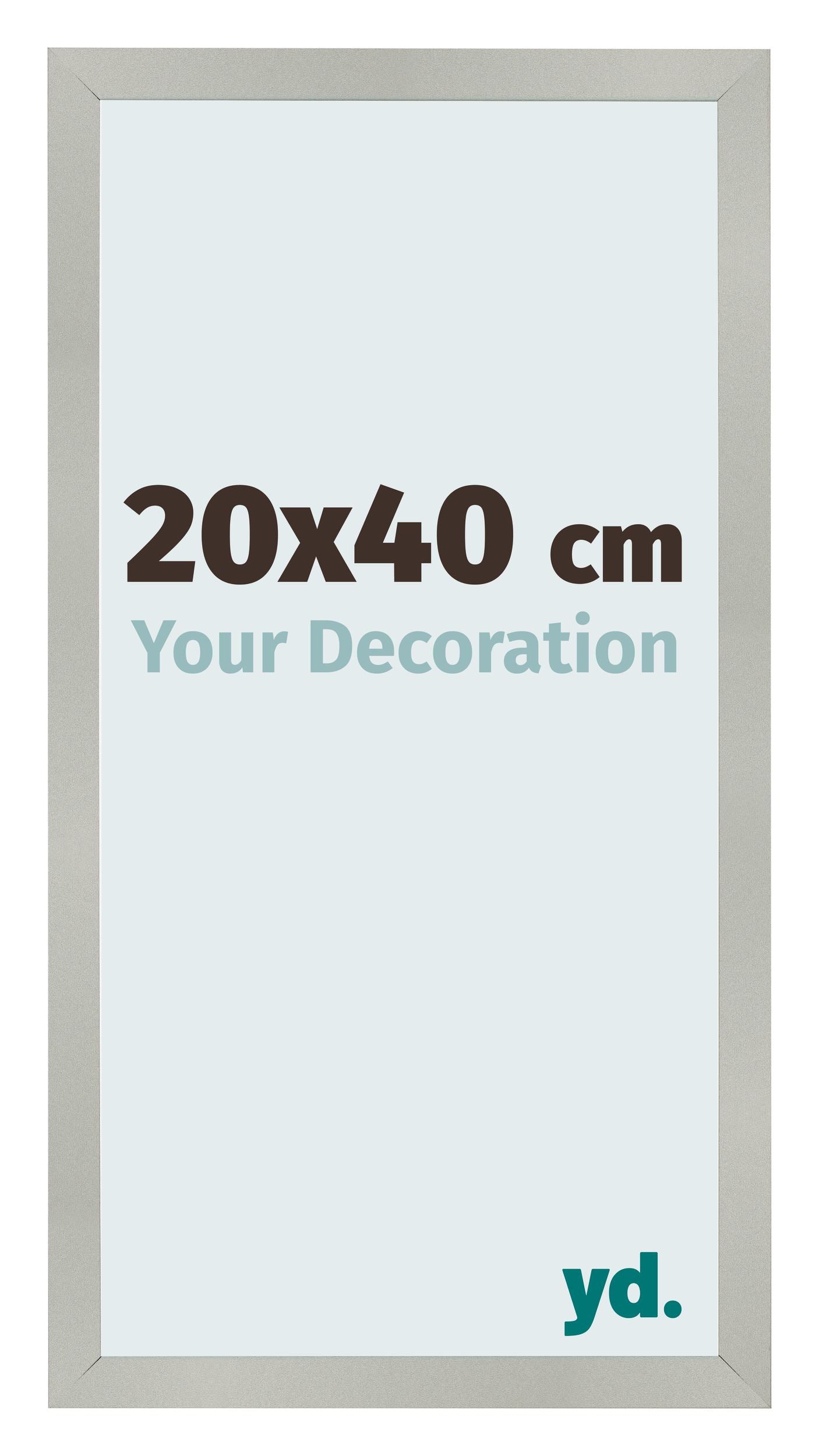 Photo Frame 20x40cm Silver Matte MDF Bologna Front Size | Yourdecoration.com