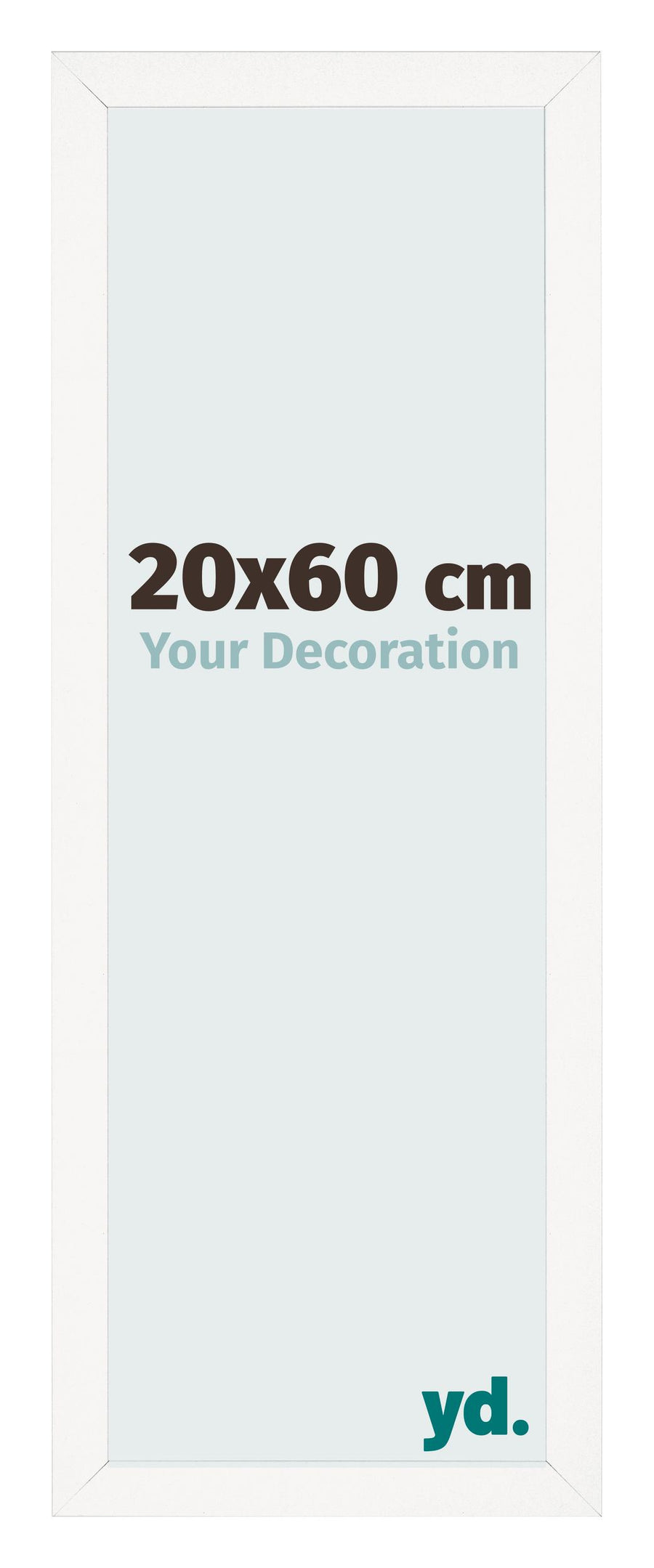 Photo Frame 20x60 cm White High Gloss MDF Bologna Front Size | Yourdecoration.com