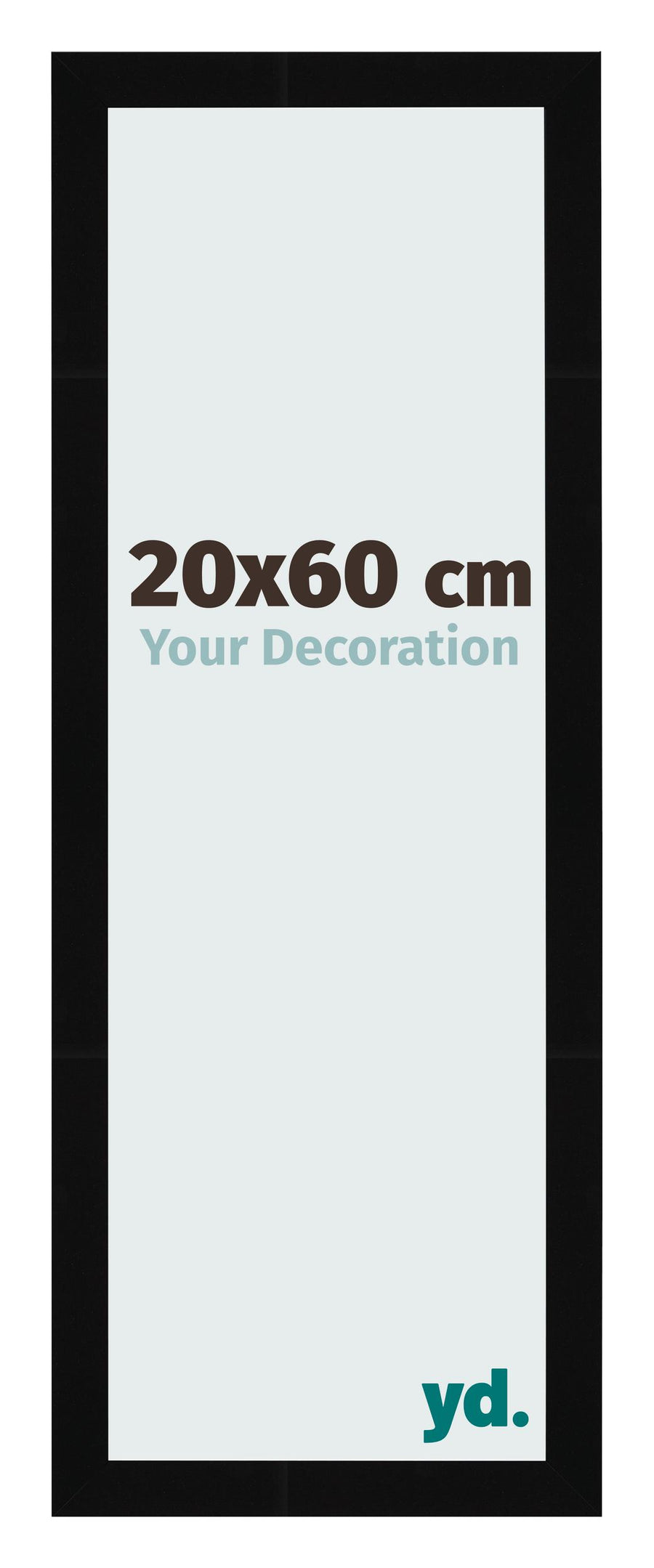 Photo Frame 20x60cm Black High Gloss MDF Bologna Front Size | Yourdecoration.com