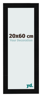 Photo Frame 20x60cm Black Silver Polished MDF Pisa Front Size | Yourdecoration.com