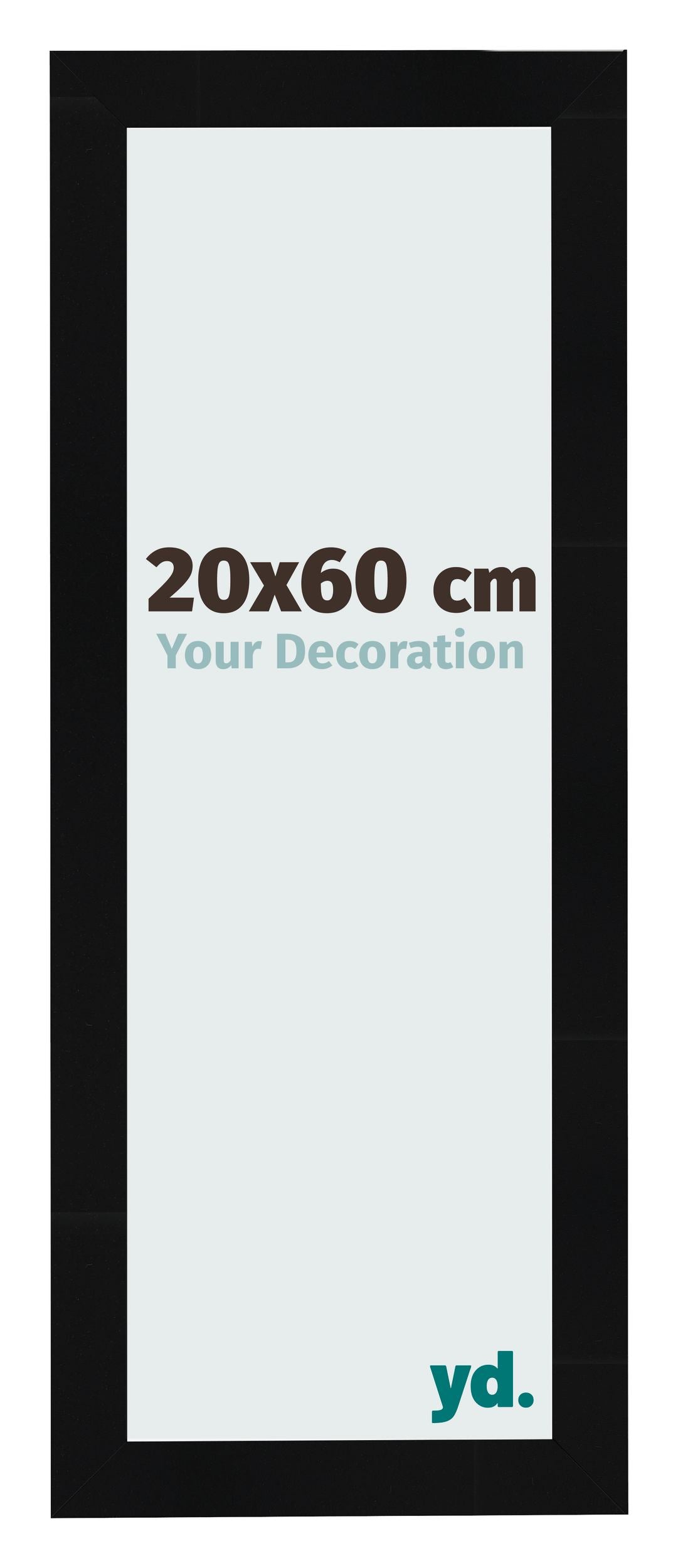 Photo Frame 20x60cm Black Silver Polished MDF Pisa Front Size | Yourdecoration.com