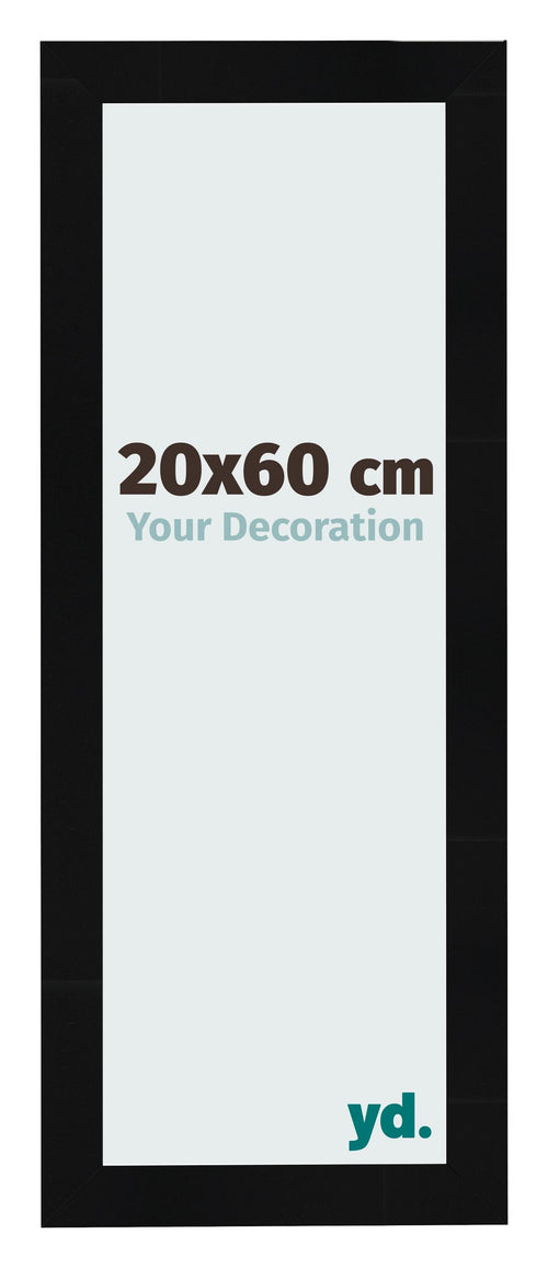 Photo Frame 20x60cm Black Silver Polished MDF Pisa Front Size | Yourdecoration.com