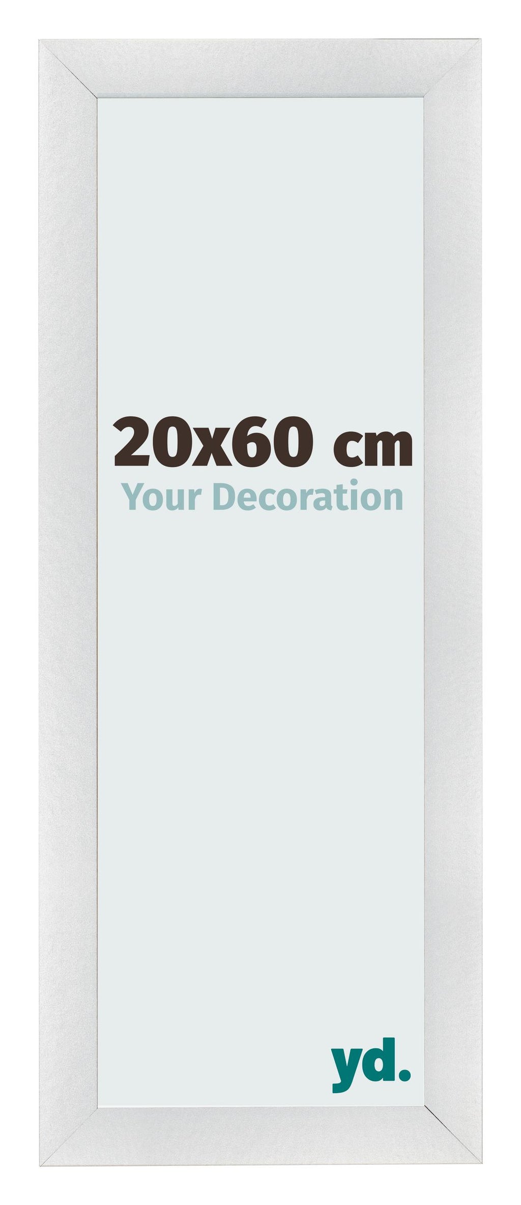 Photo Frame 20x60cm Silver Black Swept MDF Pisa Front Size | Yourdecoration.com
