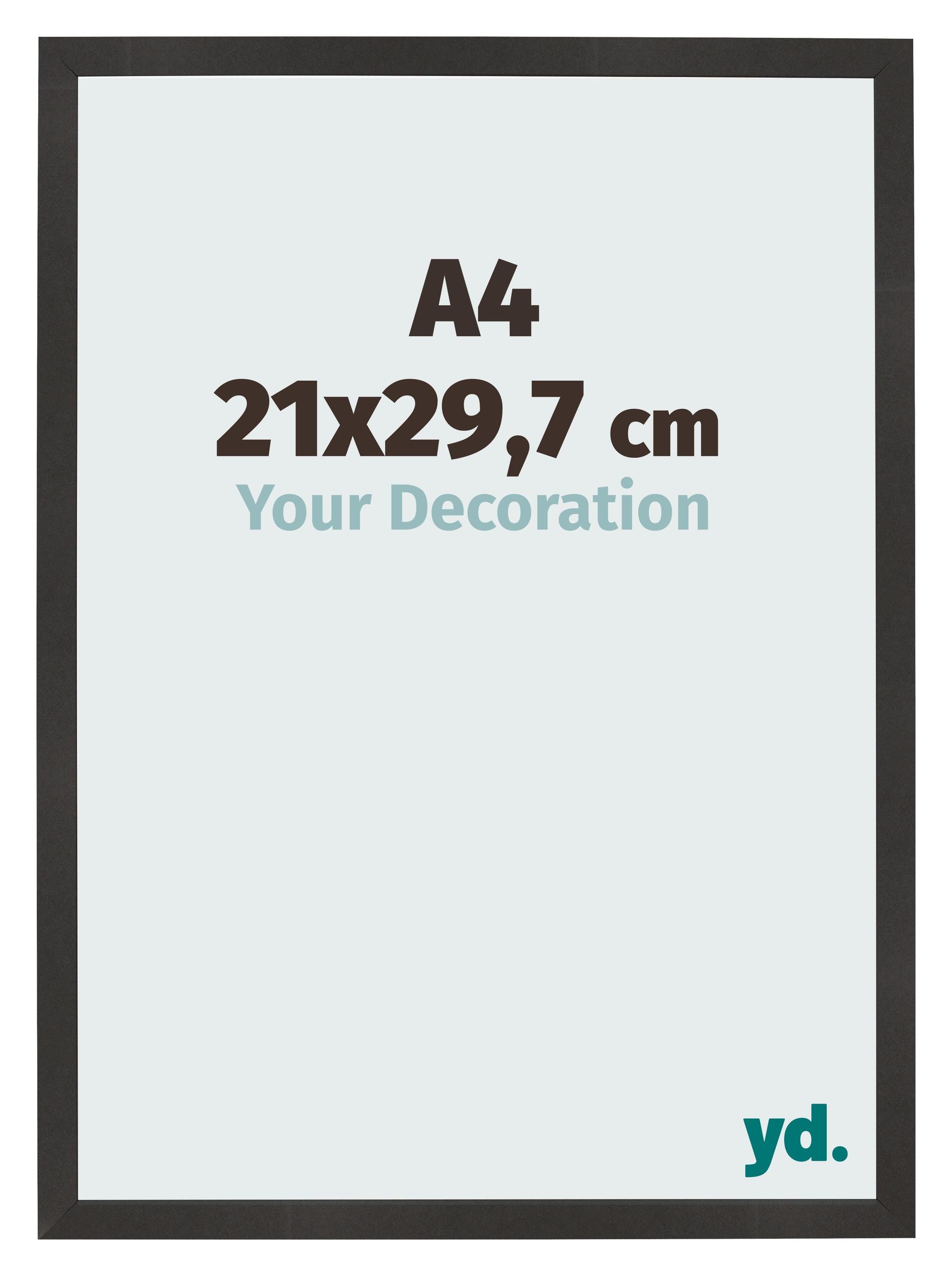 Photo Frame 21x29 7 cm A4 Black Matte MDF Bologna Front Size | Yourdecoration.com