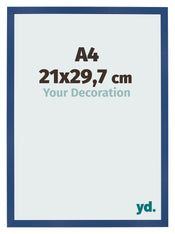 Photo Frame 21x29 7 cm A4 Dark Blue MDF Bologna Front Size | Yourdecoration.com
