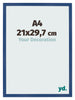 Photo Frame 21x29 7 cm A4 Dark Blue MDF Bologna Front Size | Yourdecoration.com
