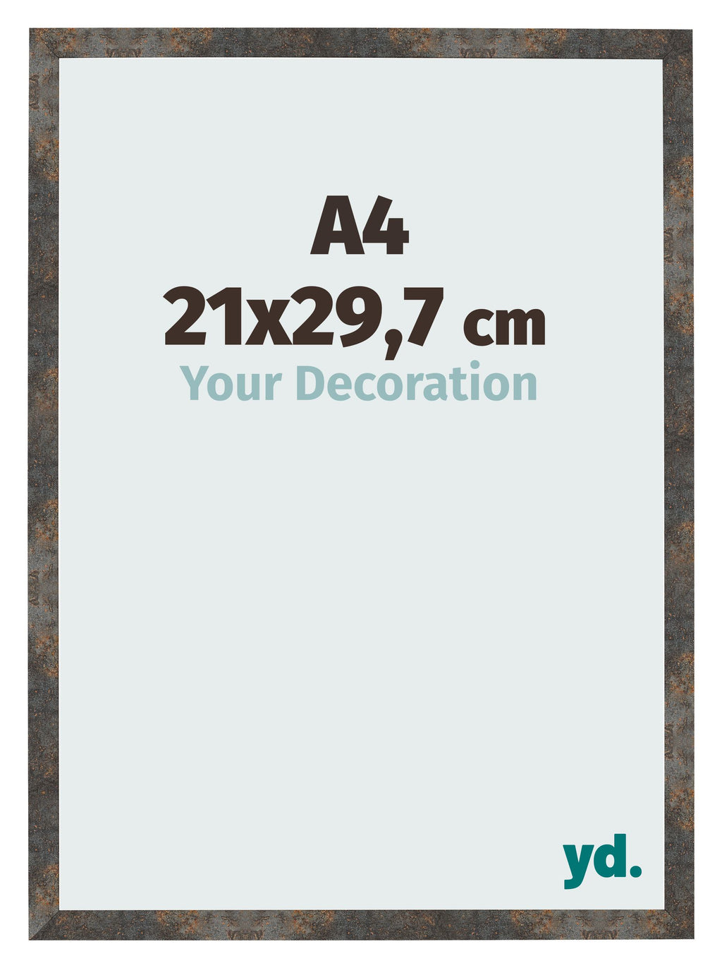Photo Frame 21x29 7 cm A4 Oxidized Metal MDF Bologna Front Size | Yourdecoration.com